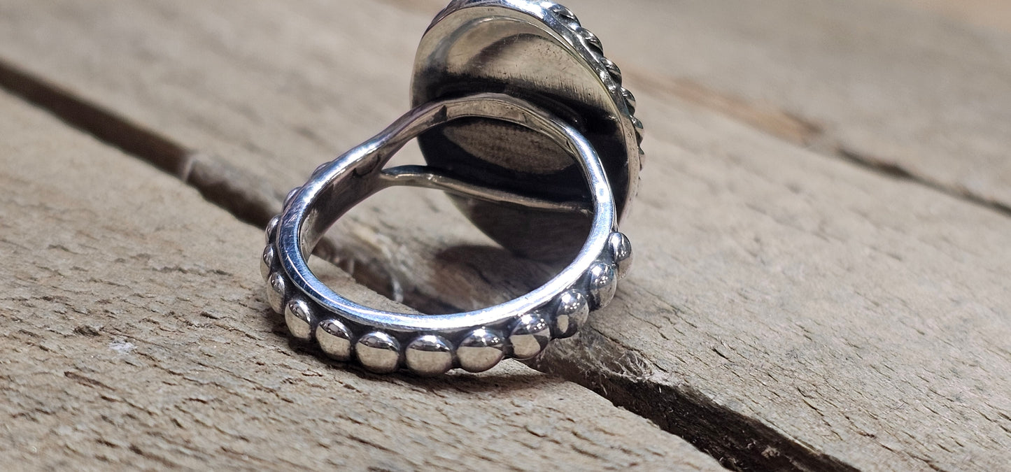 Crimson Elegance Sterling Silver Ring